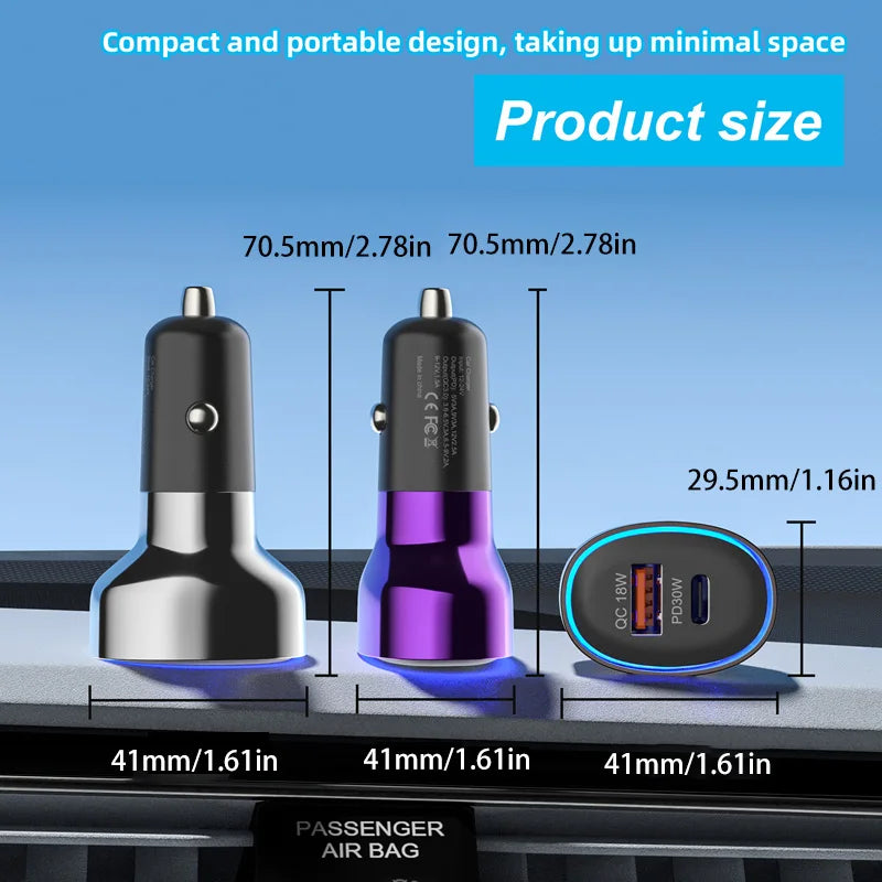 CowLost | product_id-120w-fast-car-charger-2-in-1-usb-c-30w-ac-30w-quick-charge-3-0-dual-port-12v-24v-for-iphone-samsung-android |5