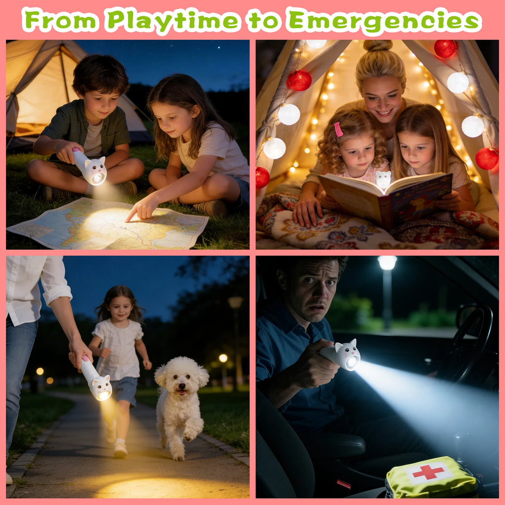 CowLost | product_id-silicone-usb-rechargeable-led-flashlight-portable-dinosaur-sea-turtle-rabbit-kitten-torch-for-kids |6