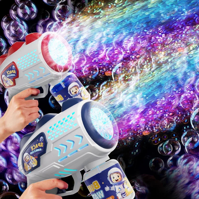 Space Astronaut Rocket Automatic Bubble Gun with Bubble Liquid Toy for Kids Gift
