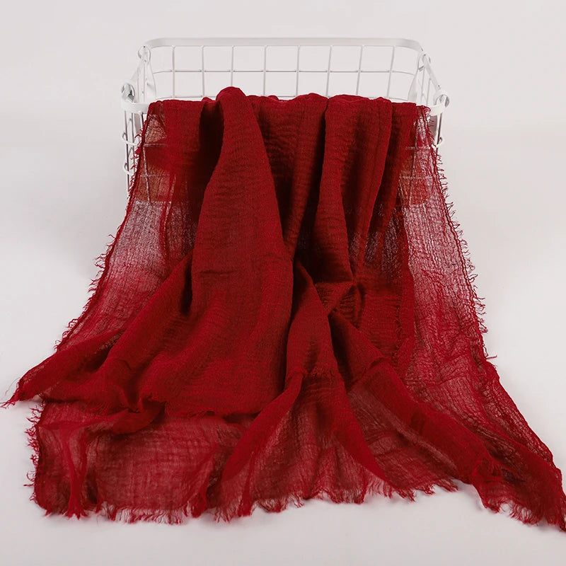 CowLost | otton-crinkle-headband-veil-scarves-women-solid-color |14