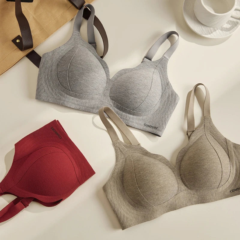 CowLost | new-lifting-underwear-womens-one-piece-fixed-cup-without-marks-and-gathering-without-steel-rings-and-anti-sagging-bra |2