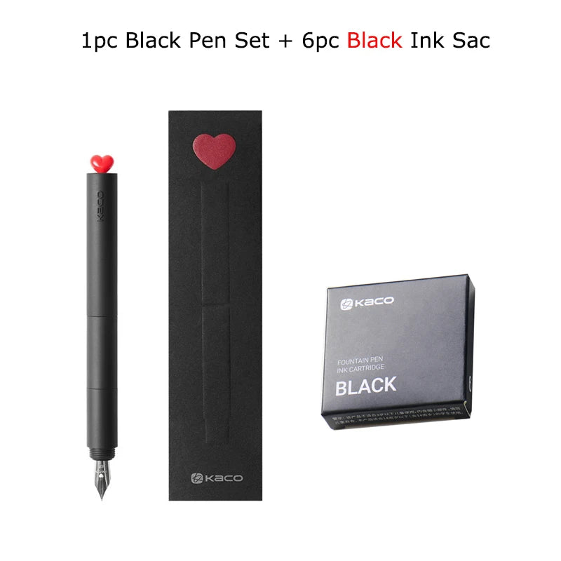 CowLost | product_id-kaco-first-love-fountain-pen-rotating-cap-ef-fine-nib-pocket-size-black-white-smooth-writing-calligraphy-gift |23