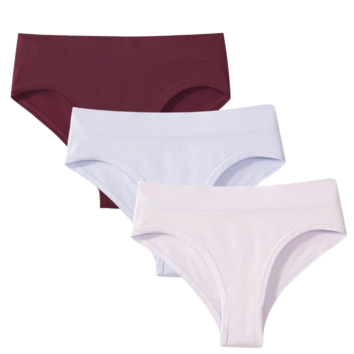 CowLost | product_id-3pcs-womens-high-rise-solid-color-briefs-panties-plus-size-s-3xl |24