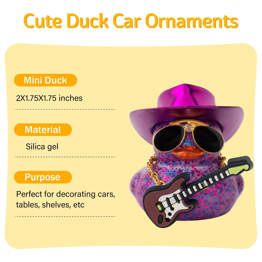 CowLost | product_id-laser-cowboy-hat-rubber-duck-car-dashboard-ornament-with-glasses-and-necklace |2