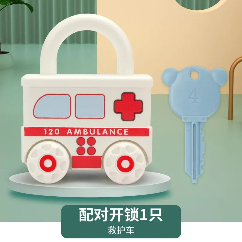 Montessori Baby Learning Lock with Key Number Matching Educational Toy for Kids 1-3 Years