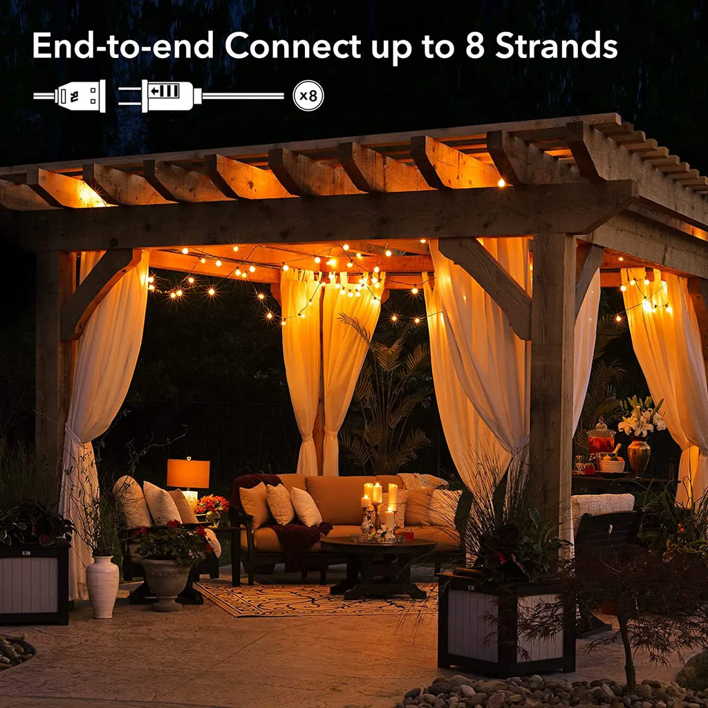 100FT G40 LED Globe String Lights, 100 Waterproof Plastic Bulbs for Outdoor Christmas Party Garden Decor