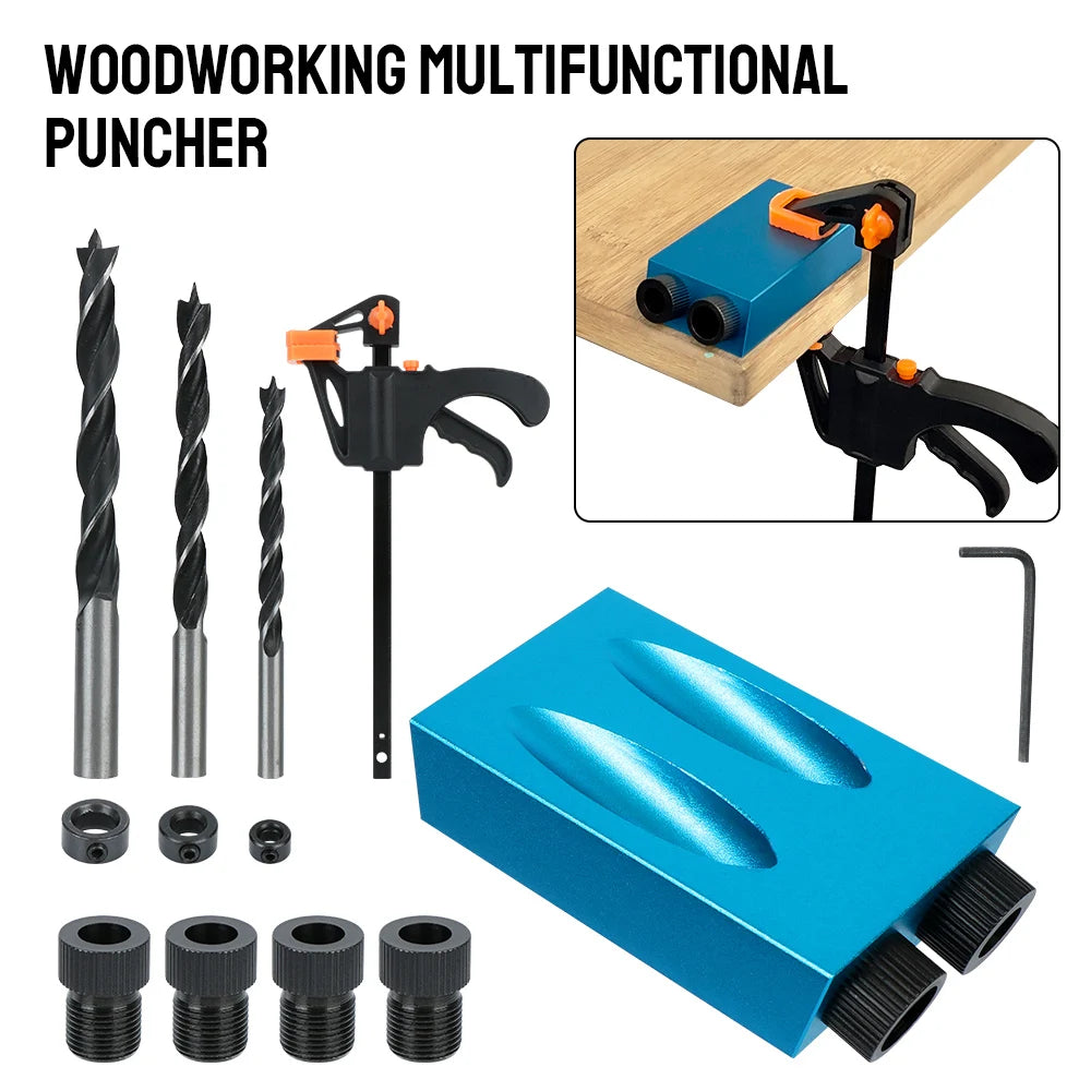 CowLost | product_id-15pcs-15-pocket-hole-jig-kit-with-drill-bit-and-locator-for-woodworking |6
