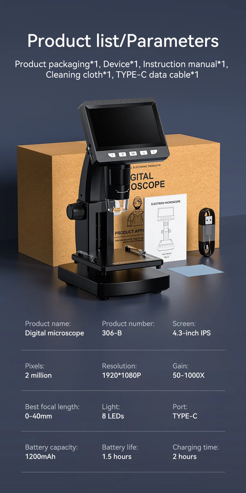 CowLost | product_id-1080p-4-3-lcd-digital-microscope-1000x-magnification-with-adjustable-carrier-table-for-pcb-repair-and-welding |26