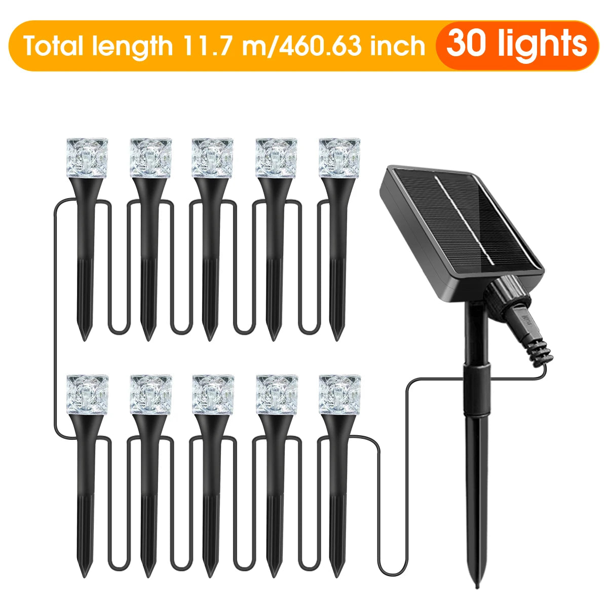 20/30 Pack Solar Waterproof LED Outdoor Lights Dusk to Dawn for Walkway Patio Yard