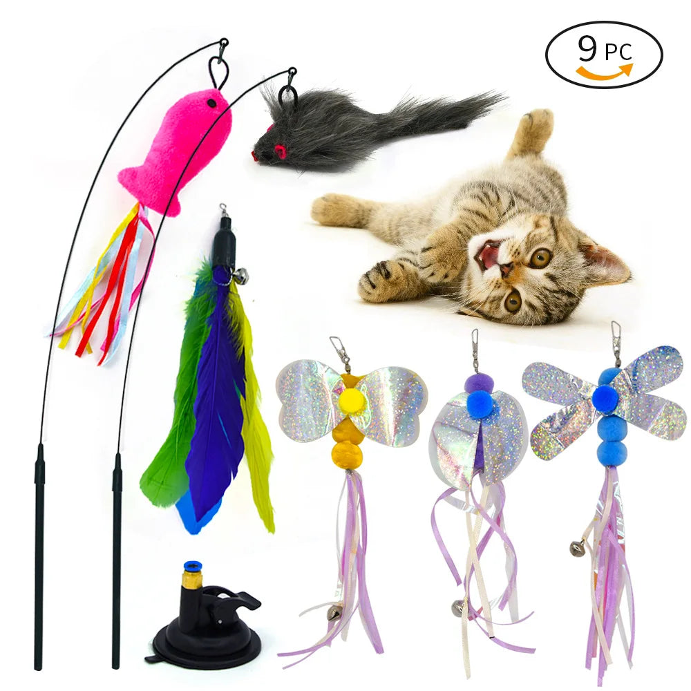 CowLost | cat-treats-handfree-interactive-cat-feather-wand-toy-with-suction-cup |4