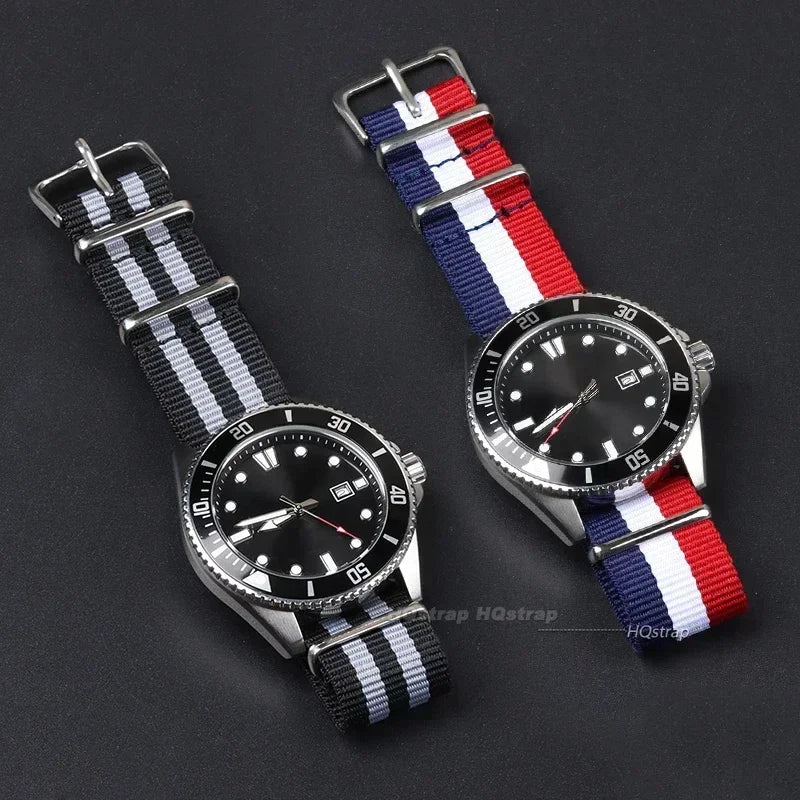 CowLost | 16mm-18mm-20mm-22mm-nylon-army-sports-band-nylon-fabric-belt-accessories-belt-buckle-bands-black-watch-strap-for-omega-for-seiko |4