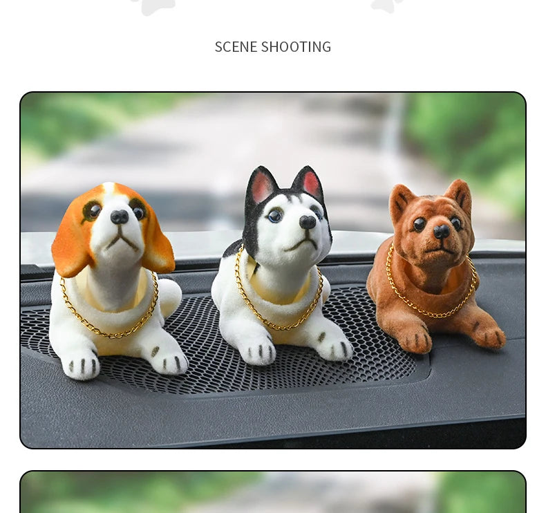 CowLost | car-doll-husky-beagle-st-bernard-shepherd-shake-head-dog-decoration-car-interior-decoration-cute-creative-gift-tabletop-ornament |15