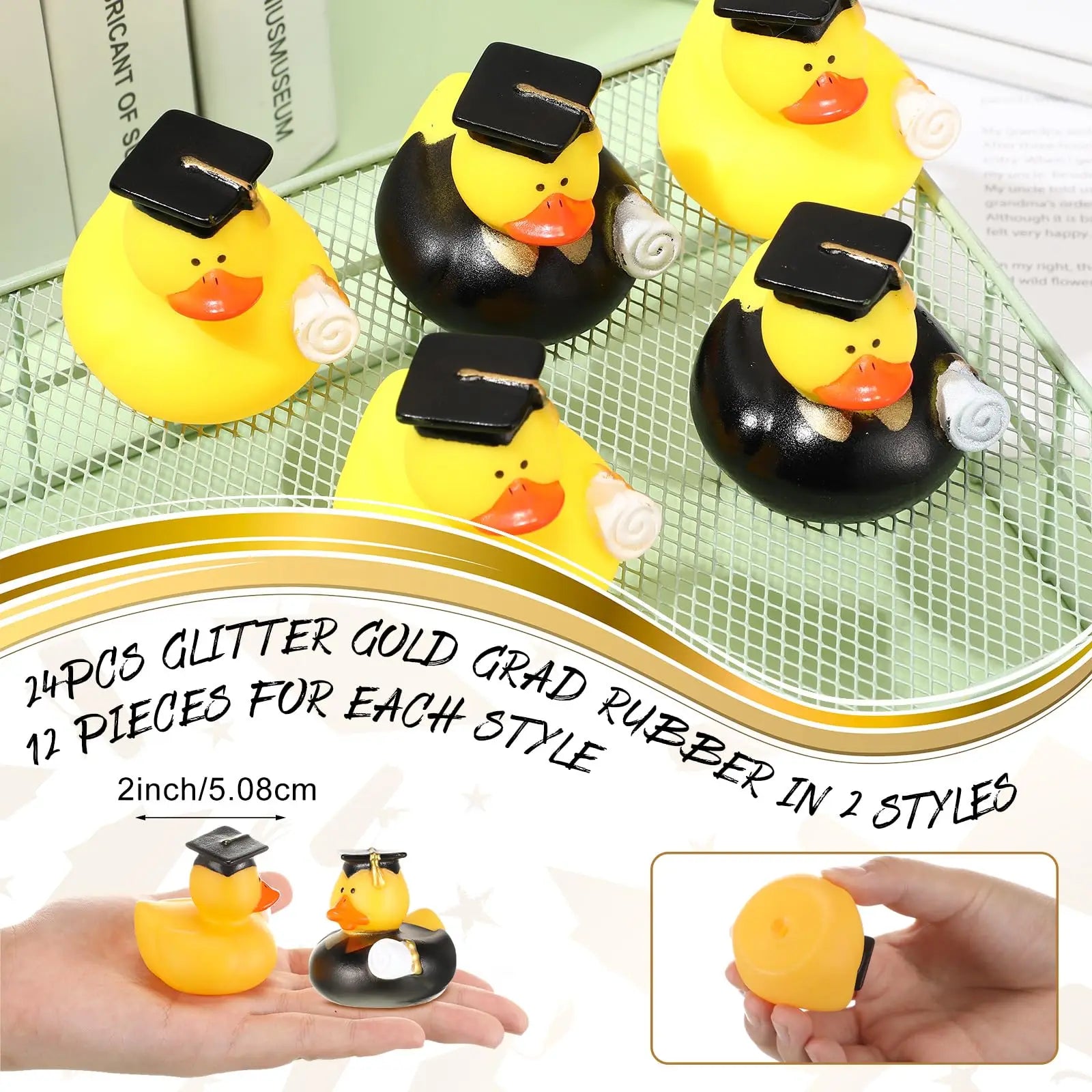CowLost | product_id-6-12-24pcs-mini-graduation-rubber-ducks-bulk-party-favors-classroom-rewards-gifts |2