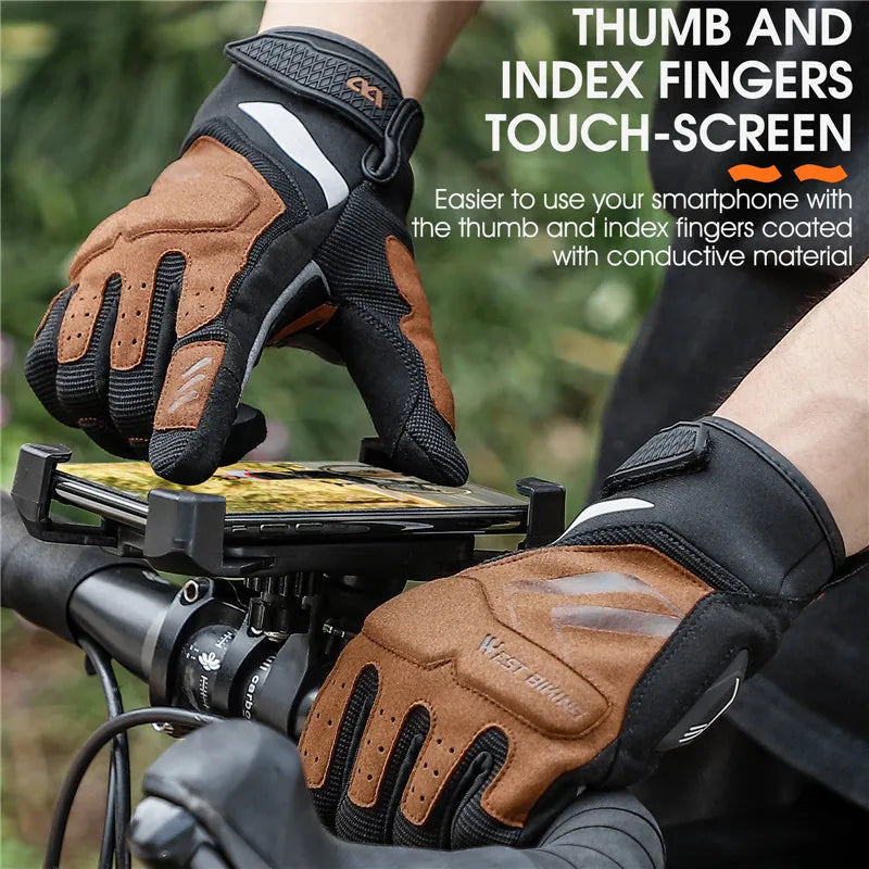 CowLost | west-biking-touch-screen-bicycle-gloves-motorcycle-men-women-full-finger-riding-racing-gym-fitness-cycling-mtb-road-sport-gloves |11