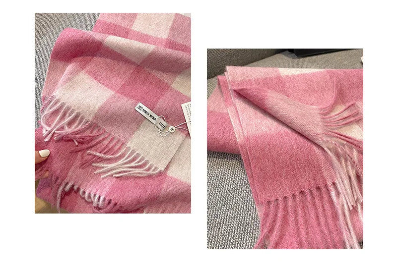 CowLost | australian-wool-winter-plaid-cashmere-scarf |16