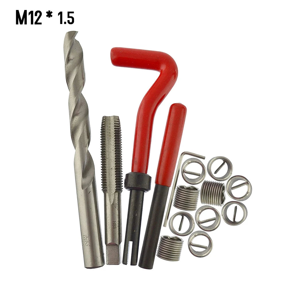 CowLost | 15-30pcs-metric-thread-repair-insert-kit-m5-m6-m8-m10-m12-m14-helicoil-car-pro-coil-tool-m14-1-5-thread-repair-insert-kit |8