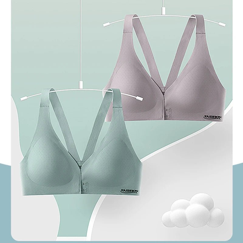 CowLost | product_id-plus-size-adjustable-front-buckle-sports-bra-wire-free-breathable-supportive |3