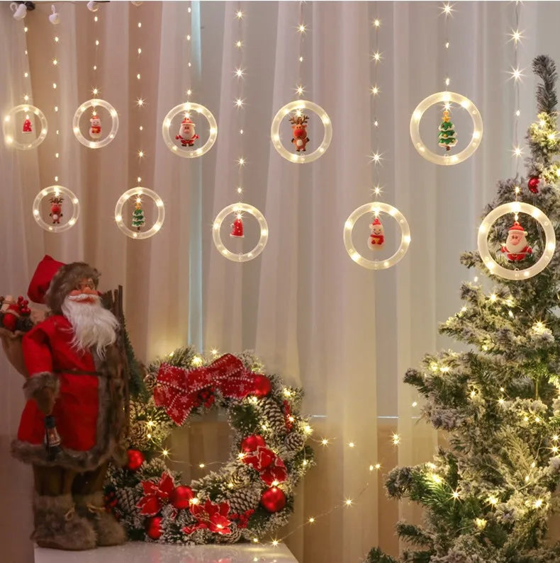 CowLost | product_id-led-usb-christmas-star-santa-curtain-string-lights-for-bedroom-and-living-room |23