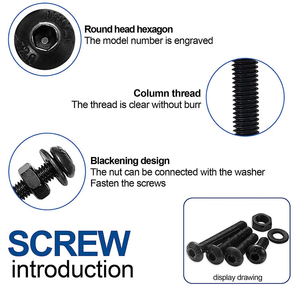 CowLost | 1060pcs-m2-m3-m4-m5-hex-socket-screw-set-carbon-steel |13