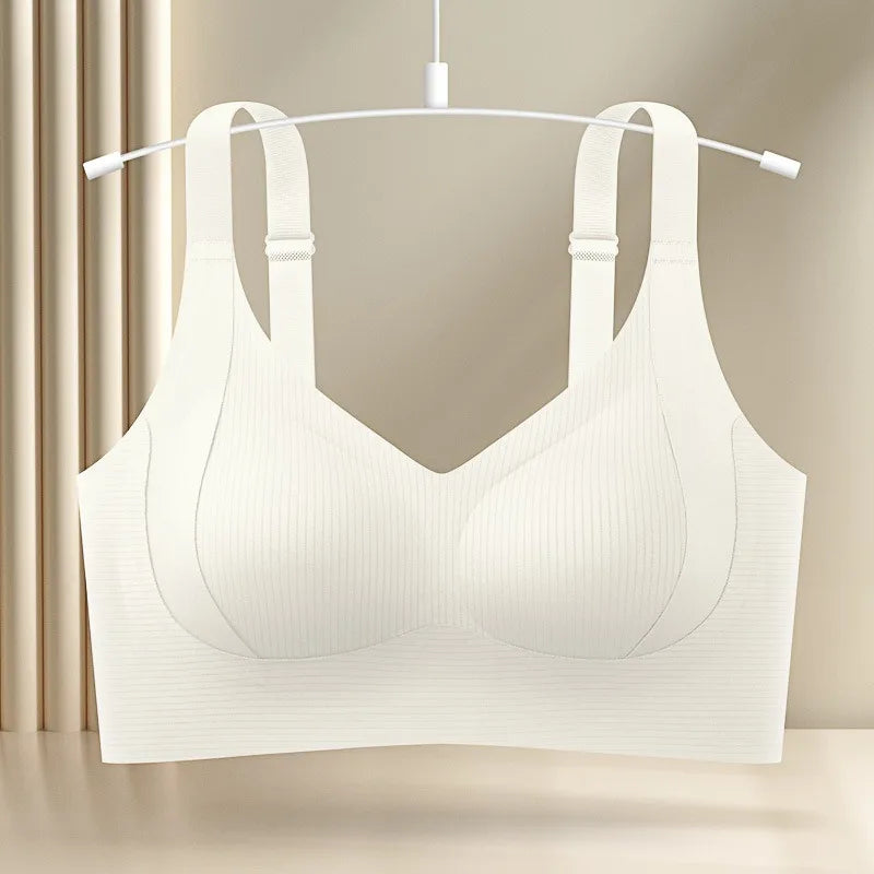 CowLost | product_id-plus-size-push-up-non-wire-v-neck-padded-bra-with-adjustable-wide-straps-m-4xl |10