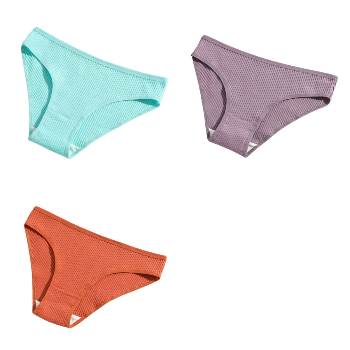 CowLost | product_id-3pcs-women-low-waist-seamless-cotton-breathable-briefs-panties-solid |20