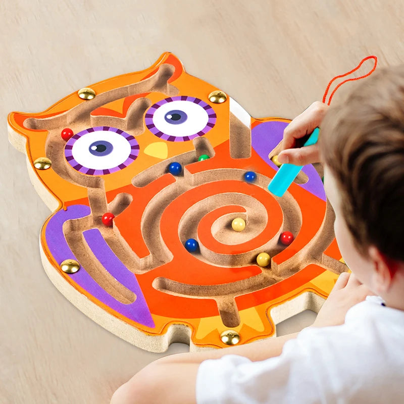 CowLost | fencing-barriers-childrens-wooden-magnetic-track-maze-balance-board-toy |3