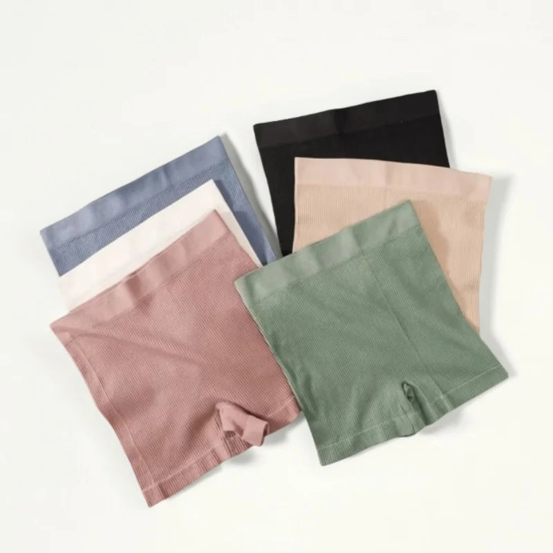 CowLost | product_id-women-s-seamless-ribbed-mid-rise-boyshort-sports-underwear-breathable-panties |2