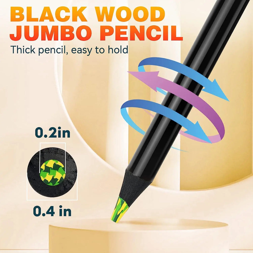 CowLost | rainbow-color-pencils-for-kids-concentric-gradient-crayons |10