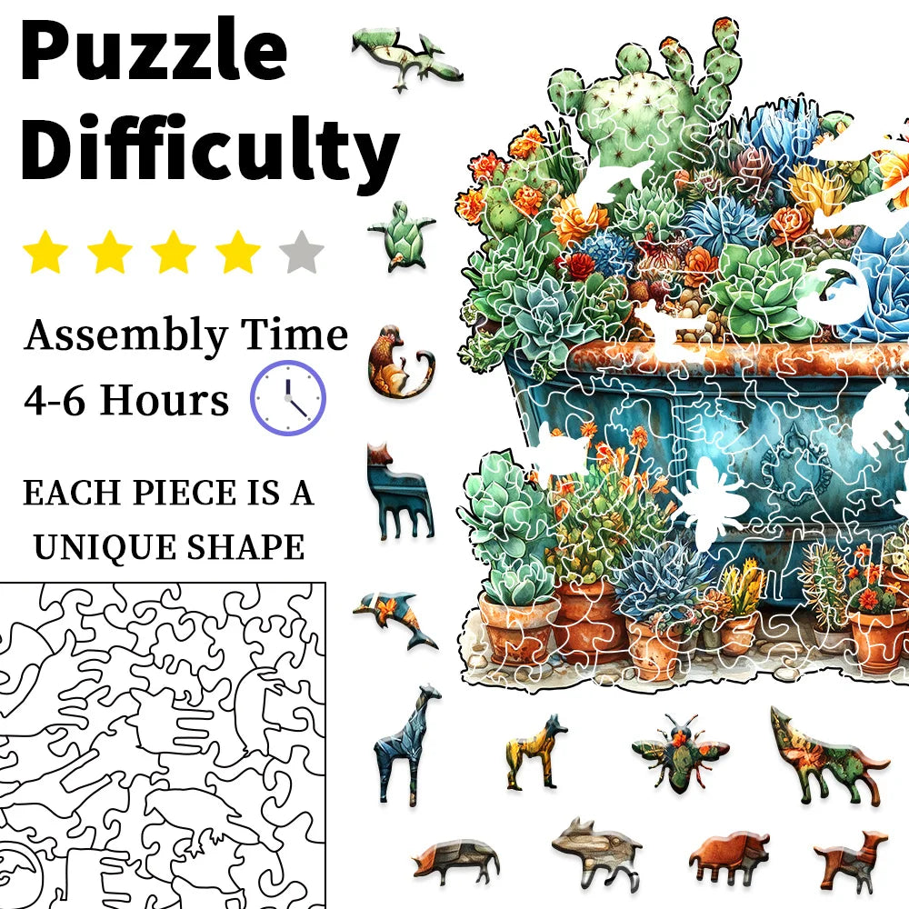 CowLost | product_id-challenging-wooden-jigsaw-puzzle-with-colorful-succulents-and-animal-shapes-high-difficulty-brain-game |5