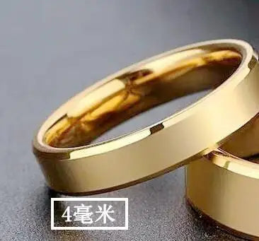 Stainless Steel Gold Couple Rings Simple Wedding Jewelry for Men and Women Gifts