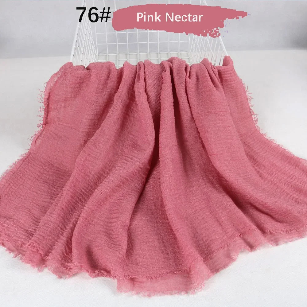 180X90CM Muslim Women Crinkle Hijab Soft Cotton Scarf
