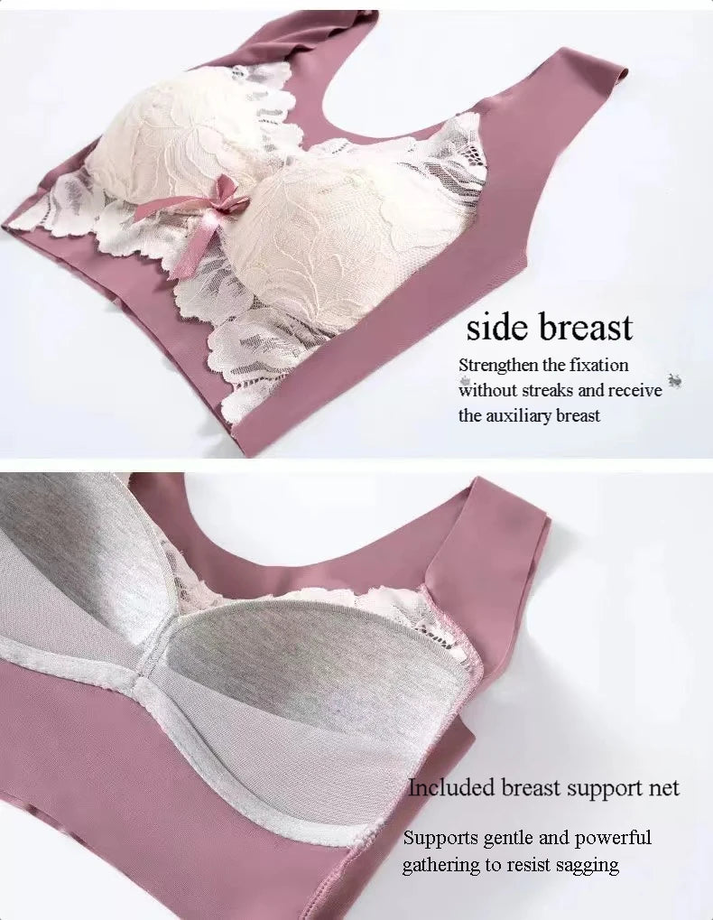 CowLost | product_id-plus-size-wireless-lace-seamless-full-cup-bra-for-women |5