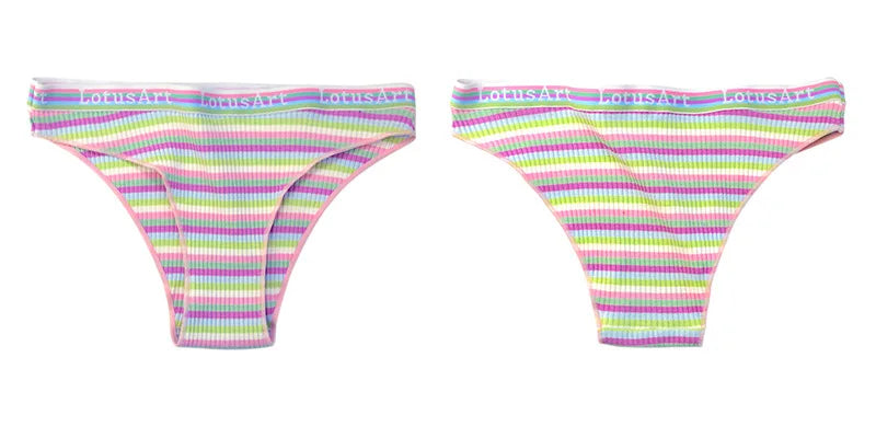 CowLost | product_id-3pcs-women-s-low-waist-striped-cotton-briefs-m-xxl-breathable-panties |6