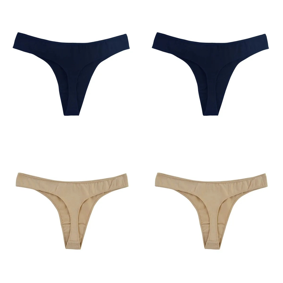 CowLost | product_id-4-pack-women-s-cotton-low-waist-breathable-solid-color-g-string-thongs-m-xl |42