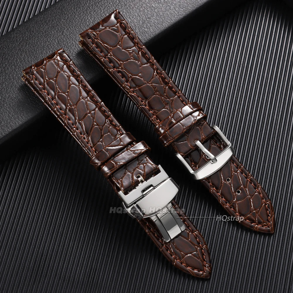 CowLost | product_id-crocodile-pattern-leather-watch-bands-with-pin-butterfly-buckle-12-24mm-unisex-strap |3