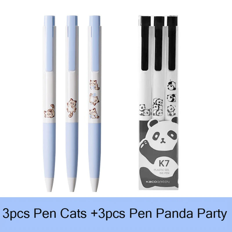CowLost | product_id-kaco-cute-happy-puppy-gel-pen-set-3pcs-k7-push-0-5mm-black-ink-quick-drying-gel-ink-pen-papeleria-for-girls |23