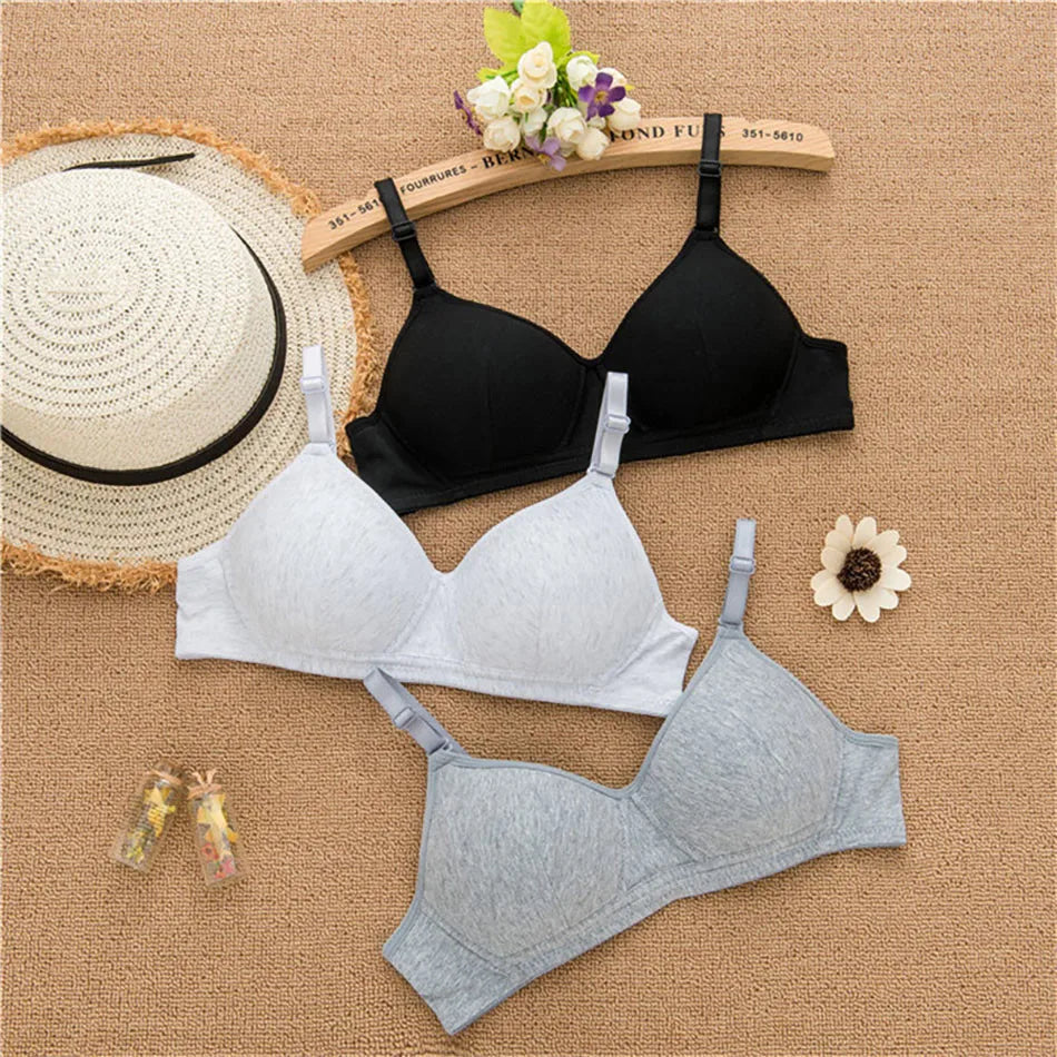 CowLost | product_id-girls-wireless-training-bra-with-detachable-straps-soft-solid-color-teens-bralette |8