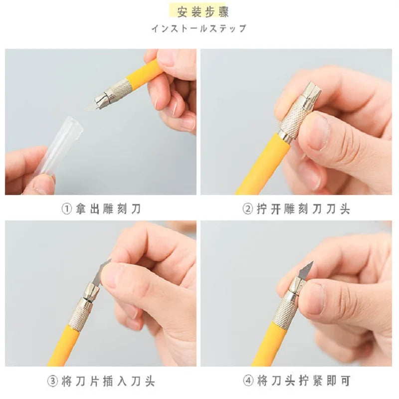 CowLost | product_id-junesix-801-carving-knife-with-10-blades-9-colors-diy-engrave-pen-art-supplies |5