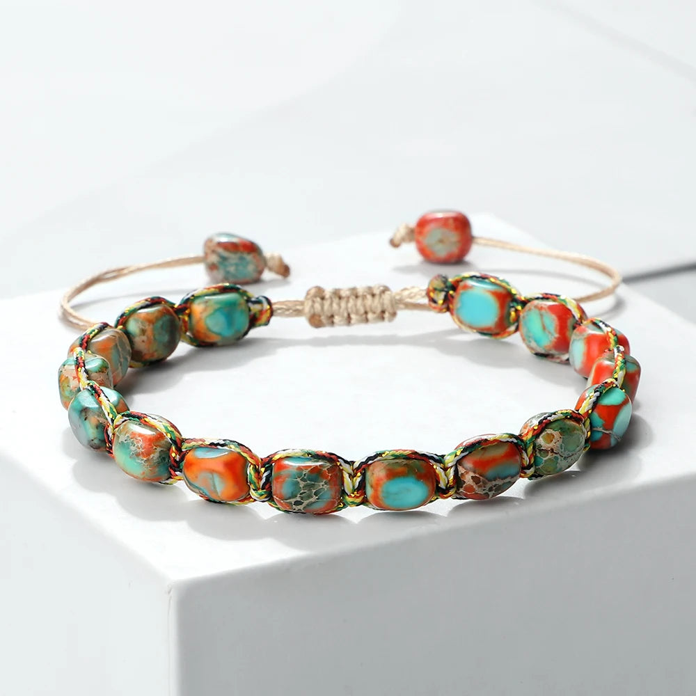 CowLost | badge-pass-holders-handmade-bohemian-imperial-stone-beaded-bracelet |26