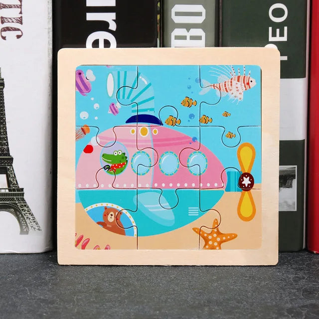 11*11cm 3D Wooden Puzzle Baby Toys