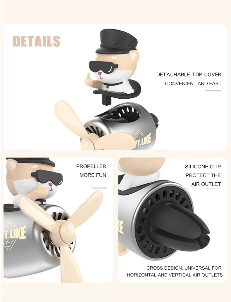 CowLost | product_id-no-perfume-diy-rotating-propeller-pilot-dog-car-air-freshener-vent-clip |13
