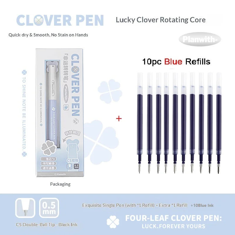 CowLost | product_id-planwith-lucky-clover-0-5mm-carbon-black-gel-pen-no-smudge-smooth-writing-rotary-twist |24