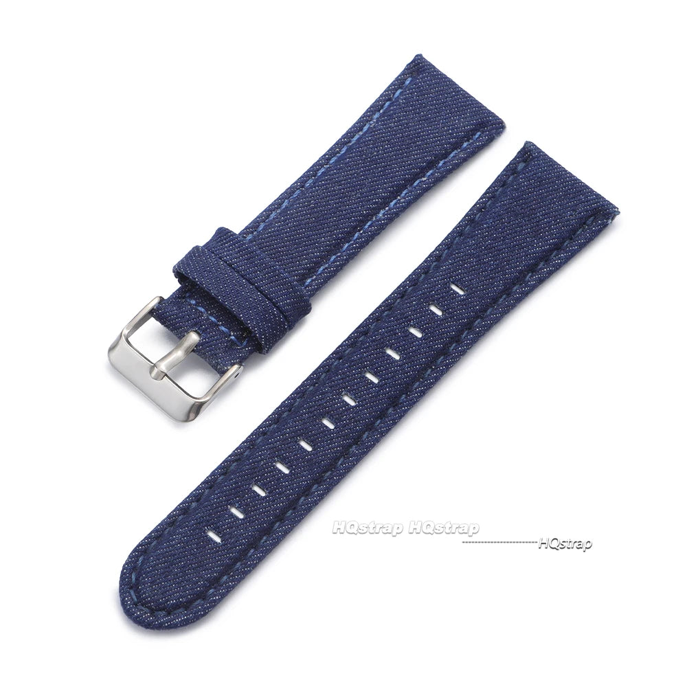 CowLost | product_id-hqstrap-retro-nylon-denim-watch-strap-22mm-24mm-black-light-blue-unisex |11