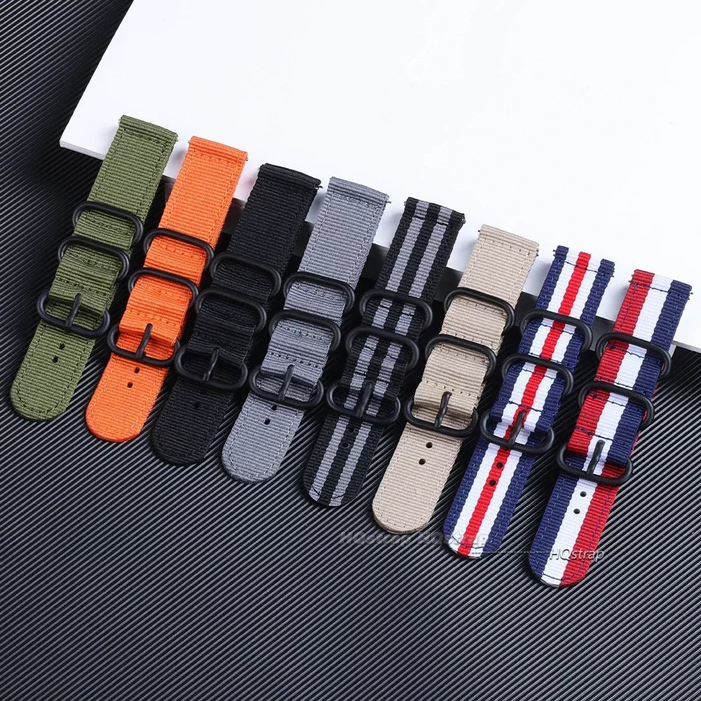 Woven Nylon Sport Watch Strap 18mm-24mm for Seiko, Amazfit, Samsung Galaxy 4/5/6