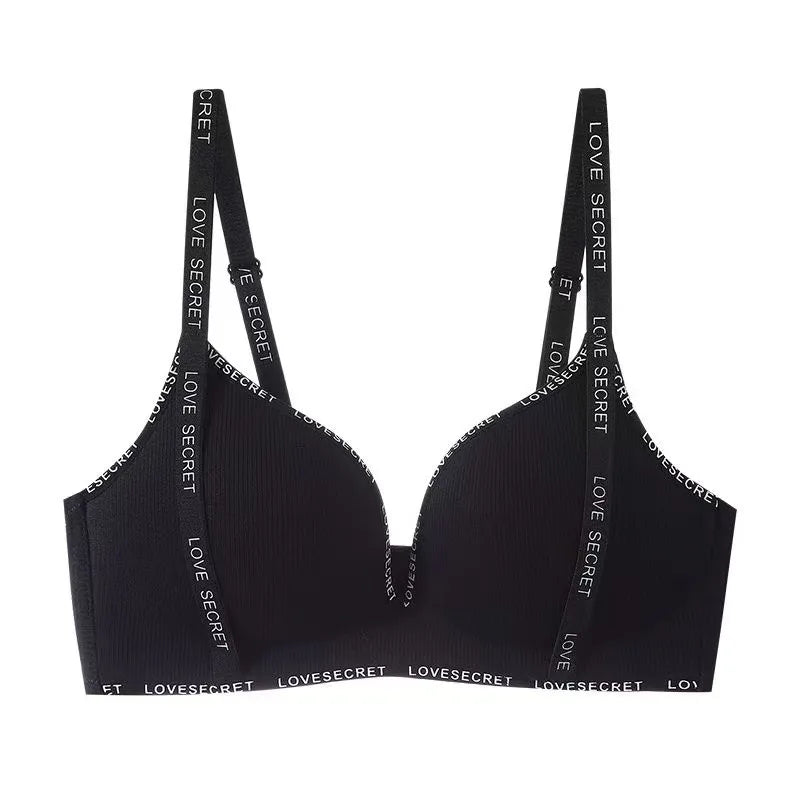CowLost | product_id-wire-free-gathered-bra-for-small-breasts-with-adjustable-straps-and-no-steel-rings |11