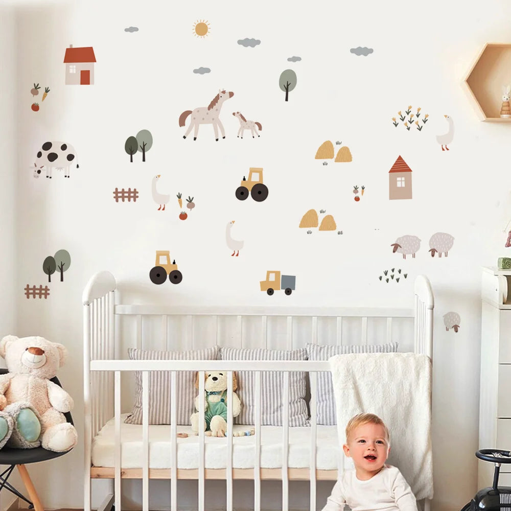 CowLost | wall-decals-product_id-boho-cartoon-cute-cow-farm-animal-vinyl-wall-sticker-removable-nursery-decal |2