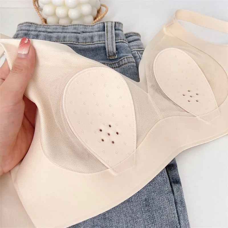 CowLost | thin-large-breasts-show-smaller-breasts-rabbit-ears-breathable-seamless-underwear-womens-small-breasts-push-up-bra |8