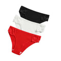 CowLost | product_id-3pcs-womens-cotton-lace-trim-low-rise-breathable-briefs-solid-panties |28