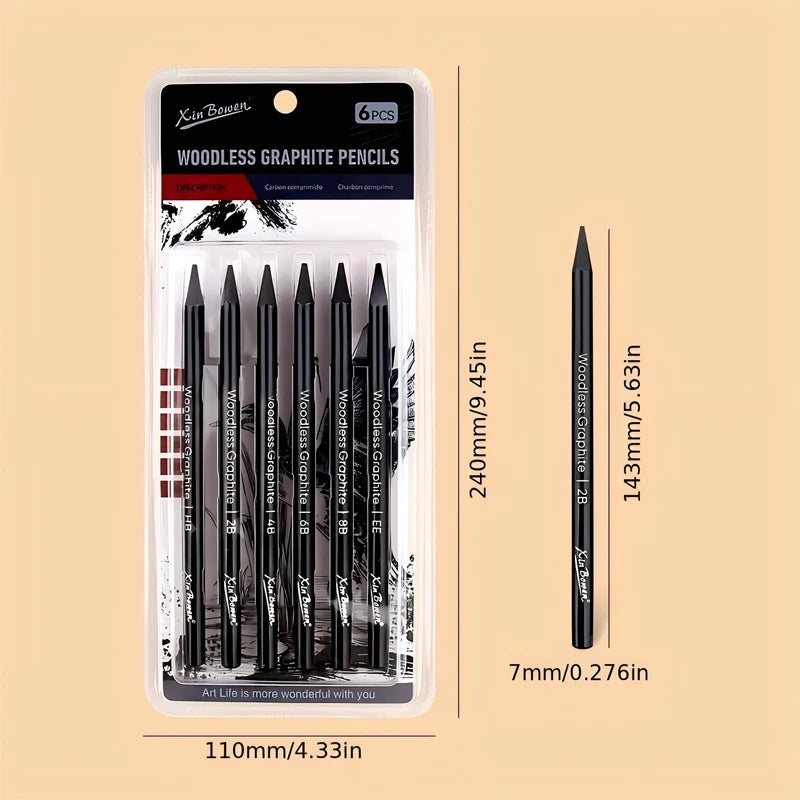 CowLost | wood-free-graphite-sketching-carbon-pencil-set |6