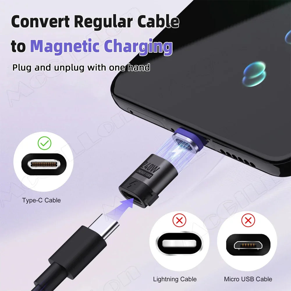 CowLost | product_id-16pin-usb-c-to-usb-c-magnetic-adapter-pd-240w-fast-charging-data-converter-for-iphone-16-15-macbook-samsung-xiaomi |4